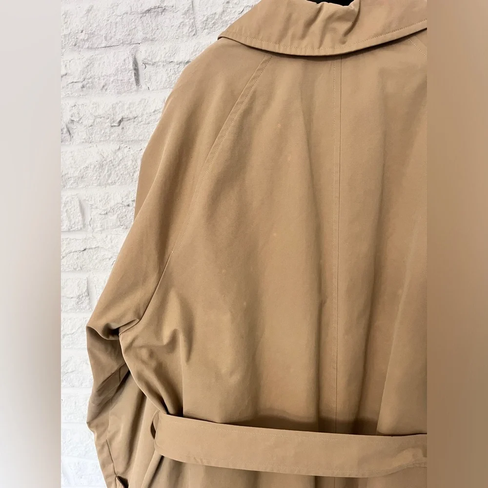 NWT Polo Ralph Lauren Tan Gabardine Cotton, Wool-Lined Raincoat Coat, Size 42R